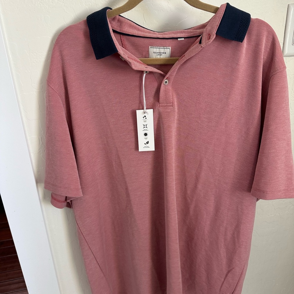 7 diamonds xxl stone rose luxe soft polo NWT